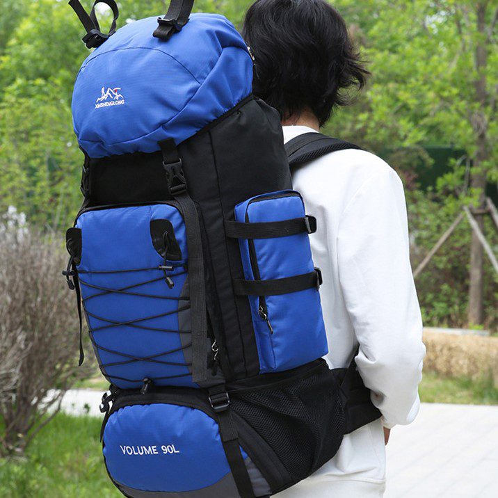 Sac à Dos De Voyage 90 Litres - Nylon Résistant, Imperméable - Dimensions 80x36x25 Cm - Pour Randonnée, Camping