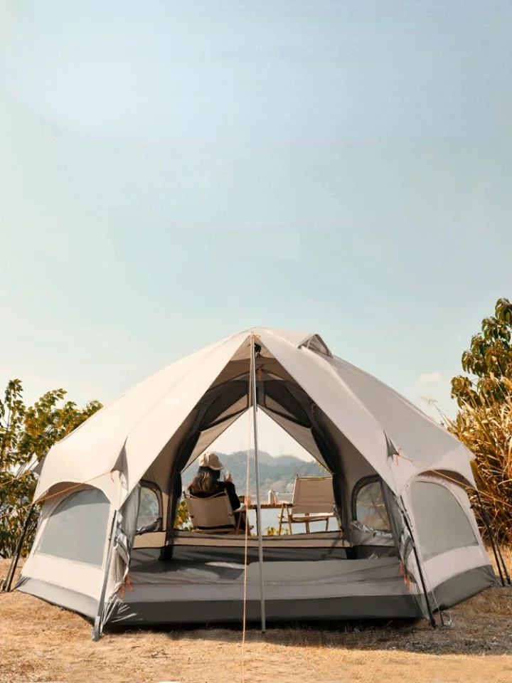 Tente Tipi Indienne Pour 3-4 Personnes, Tente De Camping En Plein Air  Oxford Pu Étanche, Installation Facile, Avec Double Porte En Maille  230x230x220 Cm - Tentes - AliExpress