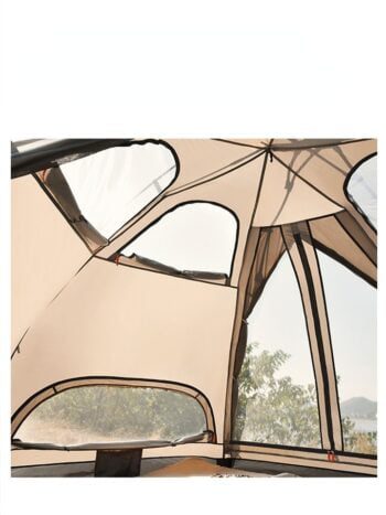 Tente Familiale Numana 400 YourGEAR | 4-6 Personnes | Tipi Avec Auvent | Imperméable 5000mm | Gris Beige