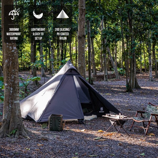 Tente Bushcraft Style boulanger Camping en plein air multifonction abri Bushcraft tente Woodland Backwoods tentes chaudes pour 2 personnes  18