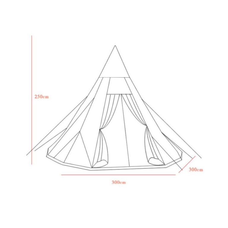 Tente Tipi Indienne Olive 3 Personnes - Avec Moustiquaire, 3.8 Kg, étanche 1000-1500 Mm
