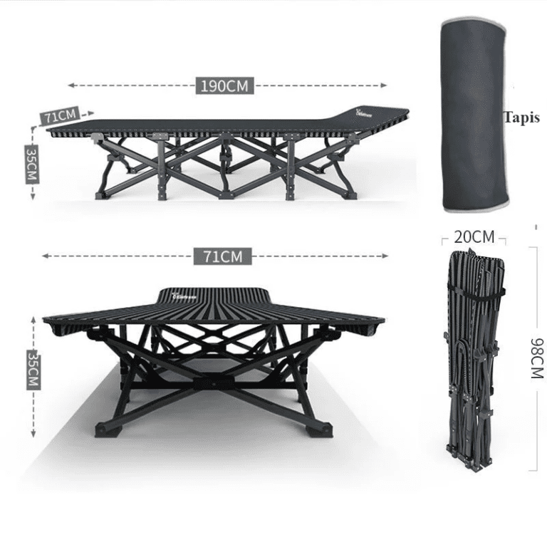 Lit De Camping Pliable Ultra-léger 4 Lbs – Idéal Pour Le Sac à Dos Et Les Voyages