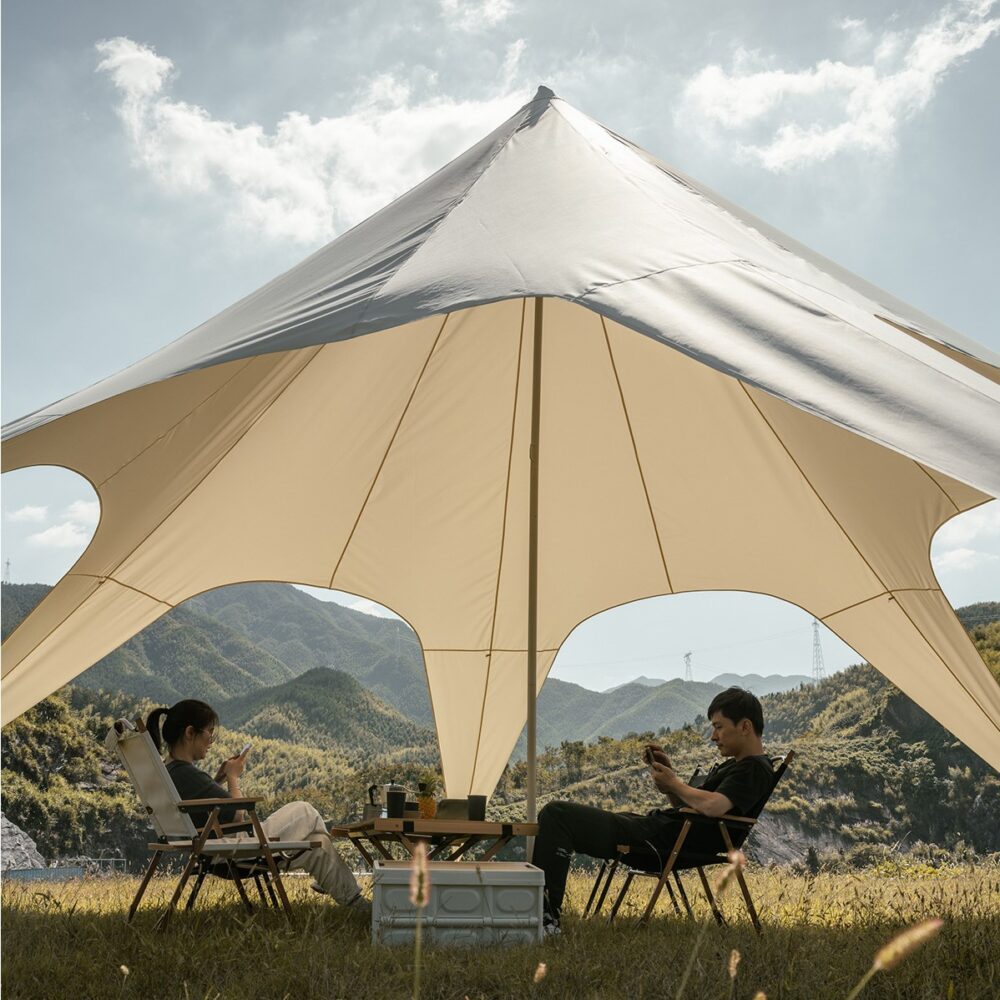 vidaXL Tente de cabine familiale 10 personnes gris orange imperméable
