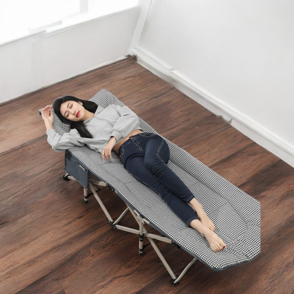 Lit Pliant avec Matelas pour Camping en Plein Air, Lit de