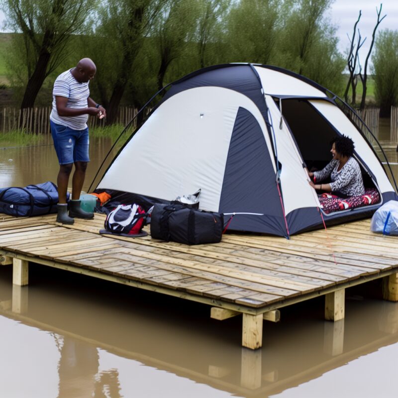 Comment identifier les zones sûres lors d'une inondation en camping ?